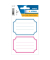 Schuletiketten rot blauer Rand