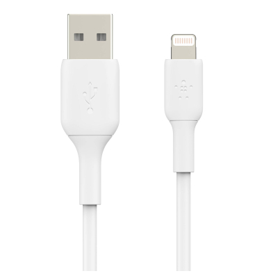 Lightning LadeSync Kabel 1m, PVC, wei&szlig;, mfi zertifiziert