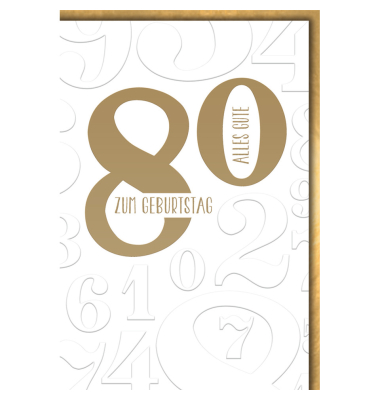 Geburtstagskarte Zahl 80