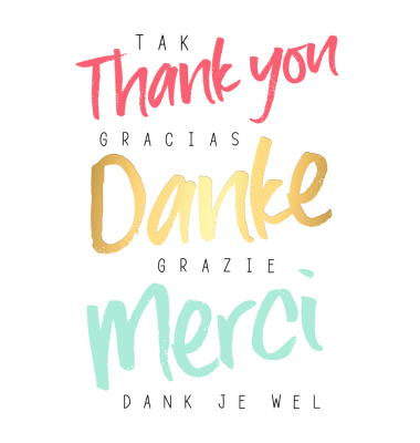 Danke Karte mehrsprachig