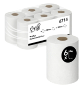 Rollenhandt&uuml;cher Universal Slimroll 6714, Au&szlig;enabrollung, 1-lagig, wei&szlig;, Recyclingpapier (AirFlex)