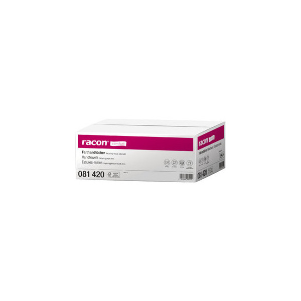 4029068081420 - Falthandtücher Racon Comfort 081420 24x32cm 2-lagig Zickzack (V-Falz) natur Recyclingpapier 4029068081420 4000 Stück