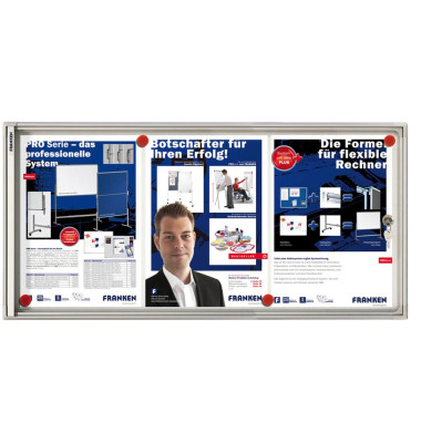 Schaukasten X-tra!Line FSA3, 3xA4, wei&szlig;/silber, magnetisch