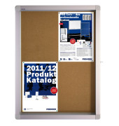 Schaukasten ECO 4 x A4 Korkrückwand braun, silber pinnbar