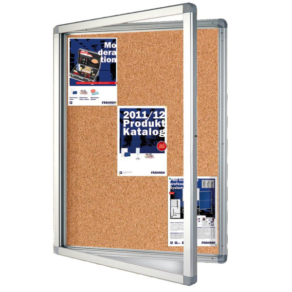 4016946194822 - Schaukasten ECO 9 x A4 Korkrückwand braun silber pinnbar 4016946194822 Franken