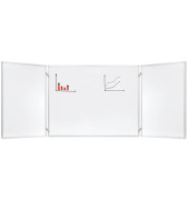 Whiteboard klappbar K2109, 150/300x100cm (BxH), lackiert, Aluminiumrahmen