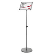 Infost&auml;nder Premium Plus 1902383, A4, 85-140cm h&ouml;henverstellbar, Klapprahmen, wetterfest, silber