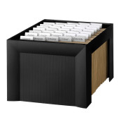 Hängemappenbox Karat 1905 schwarz bis 35 Mappen gefüllt mit 25 Mappen stapelbar