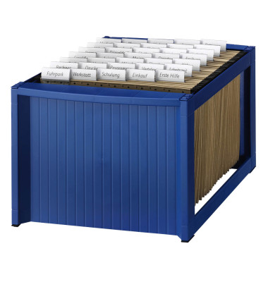 Hängemappenbox H61100 blau bis 40 Mappen befüllt mit 25 Mappen stapelbar Hängemappenbox H61100 blau bis 40 Mappen befüllt mit 25 Mappen stapelbar