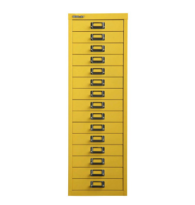 Schubladenschrank MultiDrawer™ 39er Serie L3915102, Stahl, 15 Schubladen (Vollauszug), A4, 27,9 x 86 x 38 cm, gelb