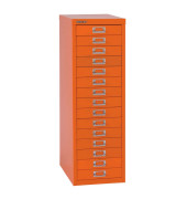 Schubladenschrank MultiDrawer™ 39er Serie L3915103, Stahl, 15 Schubladen (Vollauszug), A4, 27,9 x 86 x 38 cm, orange