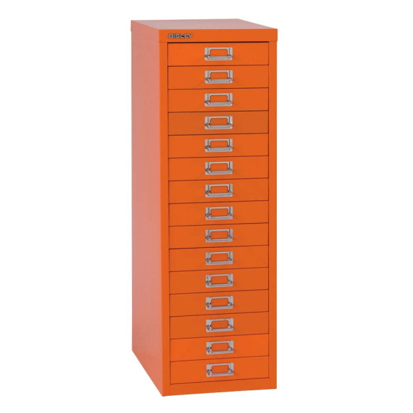 5020073770155 - Schubladenschrank MultiDrawer? 39er Serie L3915103 Stahl 15 Schubladen (Vollauszug) A4 279 x 86 x 38 cm orange 50200737701