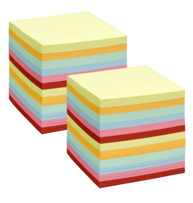 Zettelklotz EDV, 90x90mm, geleimt, farbig sortiert, Papier, 1400 Blatt Zettelklotz EDV, 90x90mm, geleimt, farbig sortiert, Papier, 1400 Blatt