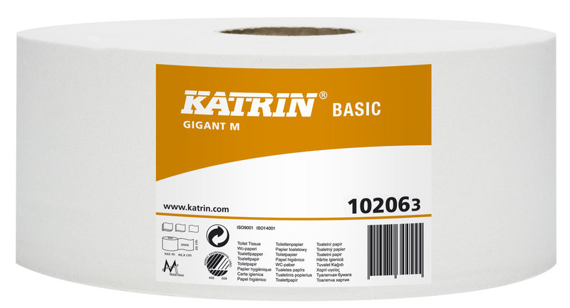Katrin Toilettenpapier Gigant Basic M 102063 1-lagig, 6 Rollen