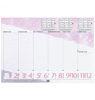 einfache Schreibunterlage mit Kalender