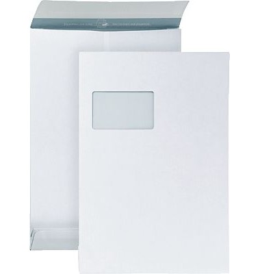 150 Versandtaschen C4 Weiß mit Fenster selbstklebend weiße Umschläge Kuverts 