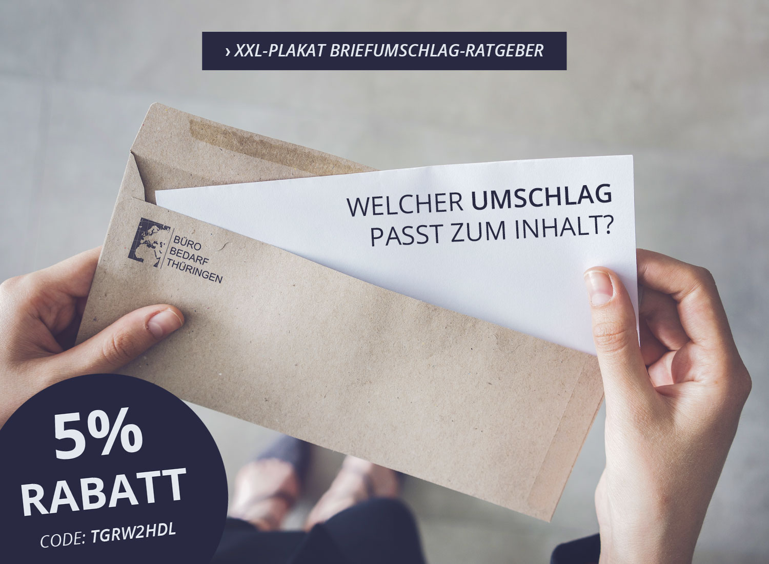 5 % Rabattcode für Versandmaterial + kostenloses Info-Plakat