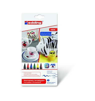Edding Porzellanmarker 4200 6er Etui farbig sortiert 1-4mm Rundspitze