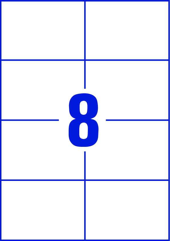 Etikettenbogen mit 2-mal-4-Stanze