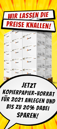 Aktion 'Kopierpapier-Angebote – Paletten bis -20 %'