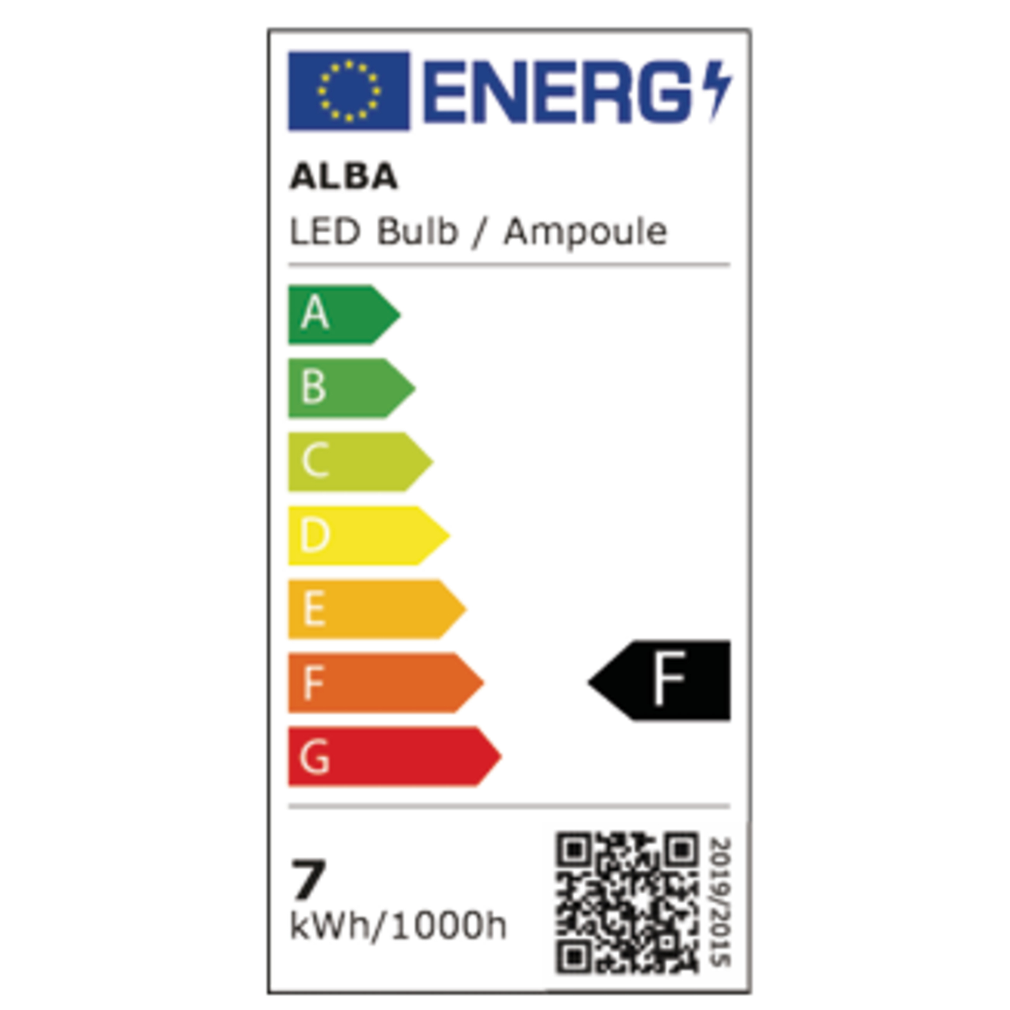 Energieeffizienzklasse F Label