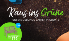 Gartenbank 19% Rabatt + Gartenmöbel – Garten-Aktion 2021