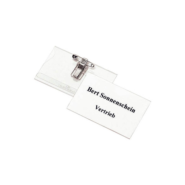 Durable Namensschilder-Set (20 Namensschilder + 20 Einsteckschilder) mit Kombi-Klemme