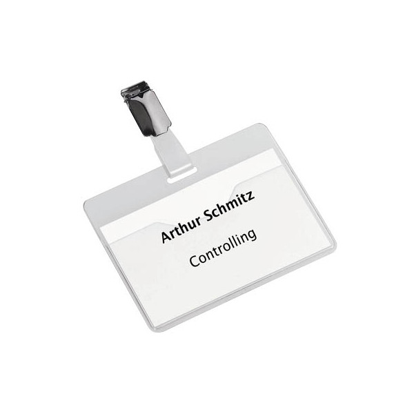 Durable Namensschilder-Set (20 Namensschilder + 20 Einsteckschilder) mit Clip
